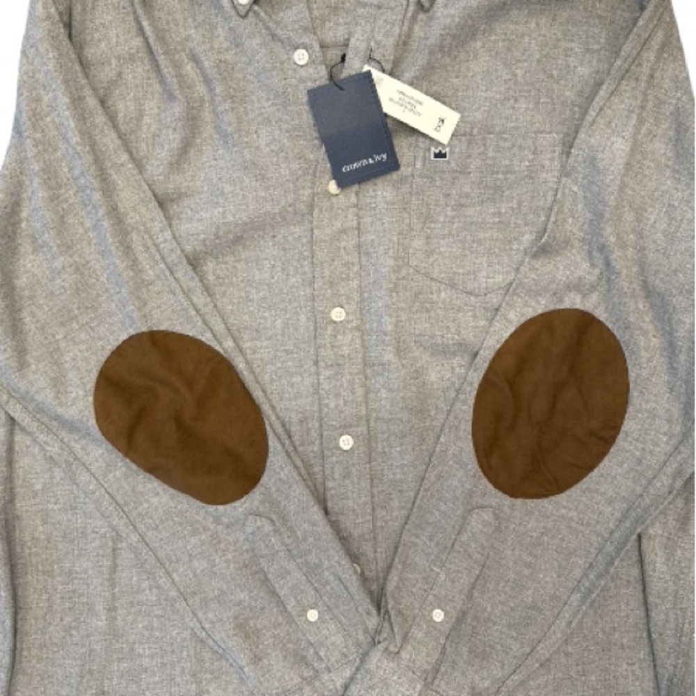 NWT Men’s Gray Thin Flannel Button Down Shirt L Crown & Ivy Classic Fit Preppy - Picture 3 of 12